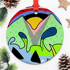 Colorful Landscape Round Ornament (two Sides)  by Valentinaart