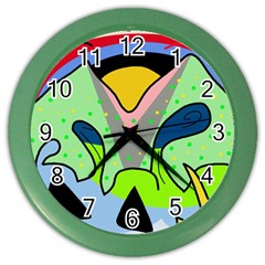 Colorful Landscape Color Wall Clocks