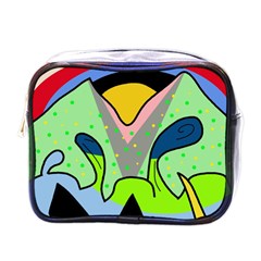 Colorful Landscape Mini Toiletries Bags by Valentinaart