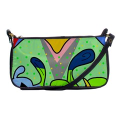 Colorful Landscape Shoulder Clutch Bags by Valentinaart