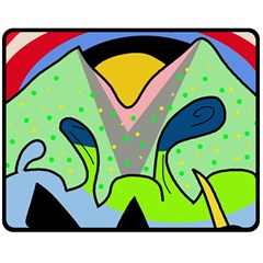 Colorful Landscape Fleece Blanket (medium) 