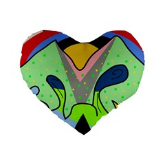 Colorful Landscape Standard 16  Premium Heart Shape Cushions