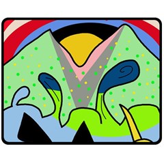 Colorful Landscape Double Sided Fleece Blanket (medium) 