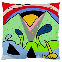 Colorful Landscape Large Flano Cushion Case (two Sides)