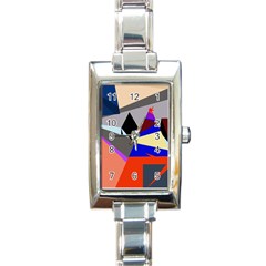 Geometrical Abstract Design Rectangle Italian Charm Watch