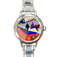 Geometrical Abstract Design Round Italian Charm Watch