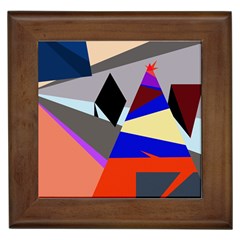 Geometrical Abstract Design Framed Tiles by Valentinaart