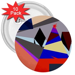 Geometrical Abstract Design 3  Buttons (10 Pack) 