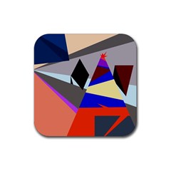 Geometrical Abstract Design Rubber Coaster (square) 