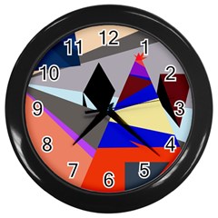 Geometrical Abstract Design Wall Clocks (black)