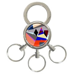 Geometrical Abstract Design 3-ring Key Chains