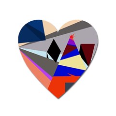 Geometrical Abstract Design Heart Magnet