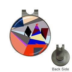 Geometrical Abstract Design Hat Clips With Golf Markers