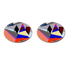 Geometrical Abstract Design Cufflinks (oval)