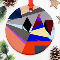 Geometrical Abstract Design Round Ornament (two Sides) 