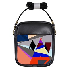 Geometrical Abstract Design Girls Sling Bags