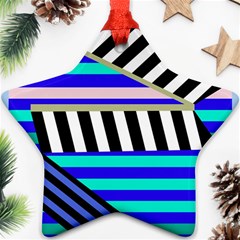 Blue Lines Decor Ornament (star) 