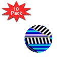 Blue lines decor 1  Mini Magnet (10 pack)  Front