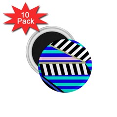 Blue Lines Decor 1 75  Magnets (10 Pack) 