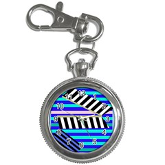 Blue Lines Decor Key Chain Watches