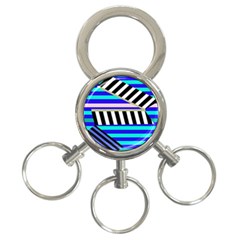 Blue Lines Decor 3-ring Key Chains