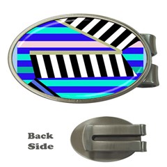 Blue Lines Decor Money Clips (oval) 