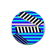 Blue Lines Decor Magnet 3  (round)