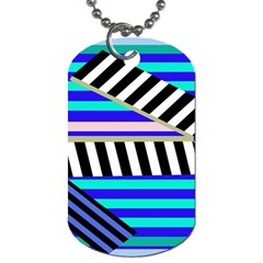 Blue Lines Decor Dog Tag (two Sides)