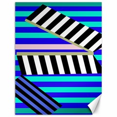 Blue Lines Decor Canvas 12  X 16  