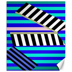 Blue Lines Decor Canvas 20  X 24  