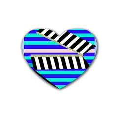 Blue Lines Decor Heart Coaster (4 Pack) 