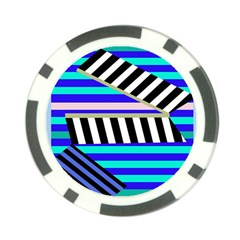 Blue Lines Decor Poker Chip Card Guards