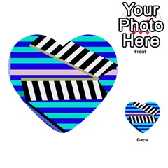 Blue Lines Decor Multi-purpose Cards (heart) 