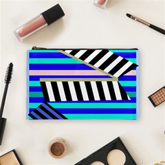 Blue Lines Decor Cosmetic Bag (medium) 