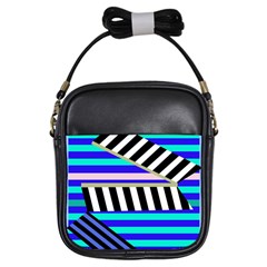 Blue Lines Decor Girls Sling Bags