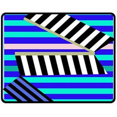 Blue Lines Decor Fleece Blanket (medium) 