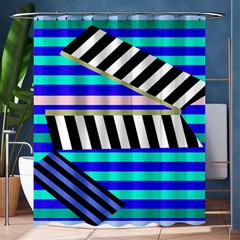 Blue Lines Decor Shower Curtain 60  X 72  (medium) 