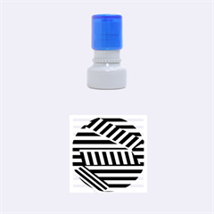 Blue Lines Decor Rubber Round Stamps (small) by Valentinaart