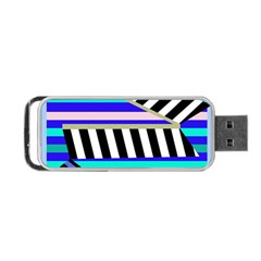 Blue Lines Decor Portable Usb Flash (two Sides)