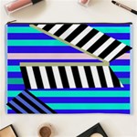 Blue lines decor Cosmetic Bag (XXXL)  Front