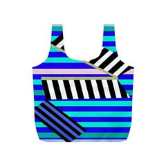 Blue Lines Decor Full Print Recycle Bags (s) 