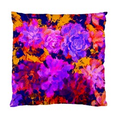 Purple Painted Floral And Succulents Cushion Case (two Sided)  by LisaGuenDesign