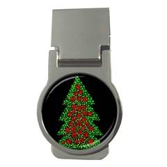 Sparkling Christmas Tree Money Clips (round)  by Valentinaart