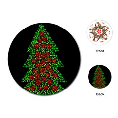 Sparkling Christmas Tree Playing Cards (round)  by Valentinaart