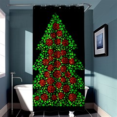 Sparkling Christmas Tree Shower Curtain 36  X 72  (stall)  by Valentinaart