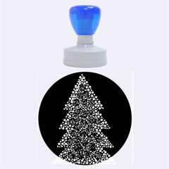 Sparkling Christmas Tree Rubber Round Stamps (large) by Valentinaart