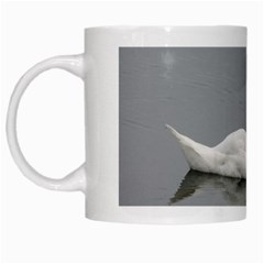 Swimming White Swan White Mugs