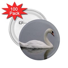 Swimming White Swan 2 25  Buttons (100 Pack) 