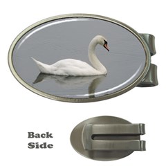 Swimming White Swan Money Clips (oval) 