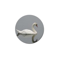 Swimming White Swan Golf Ball Marker